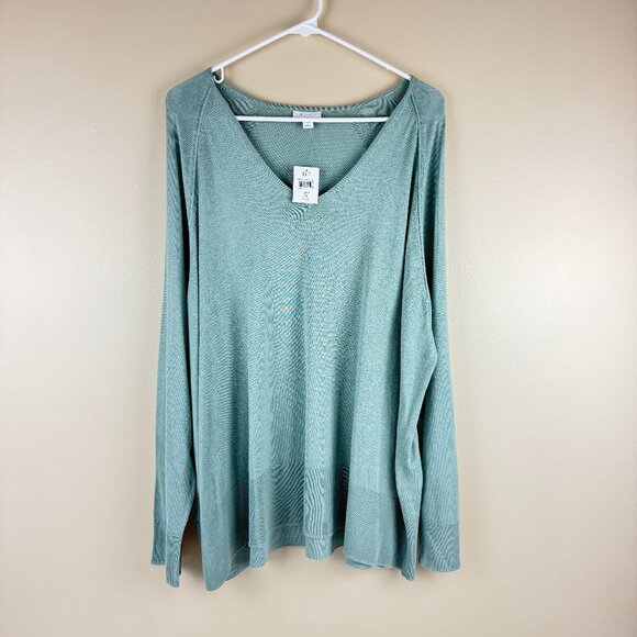 NWT J.Jill Silk & Cotton V-Neck Tunic Sweater • 2X - Picture 1 of 9